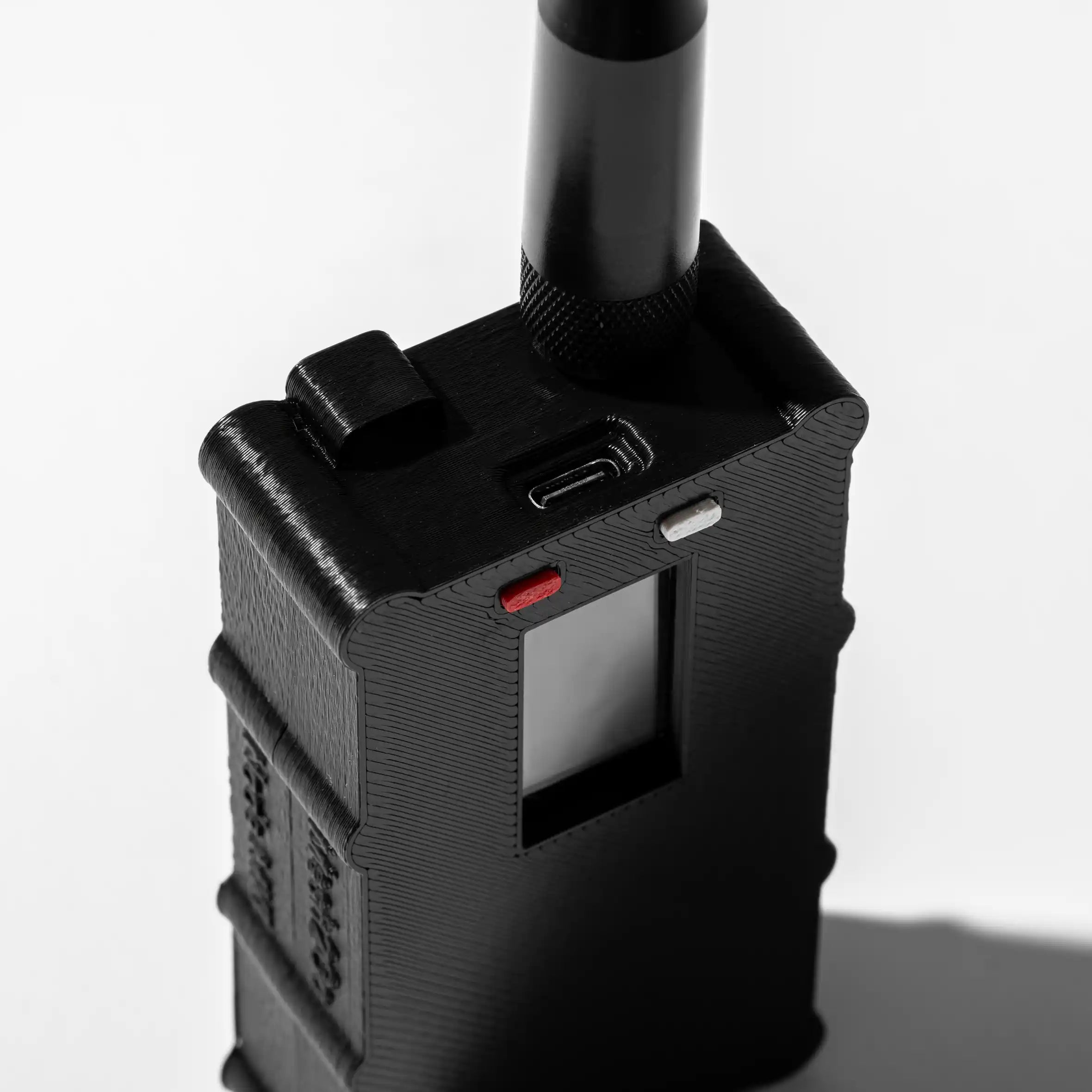 Node MKI Meshtastic device USB-C close up